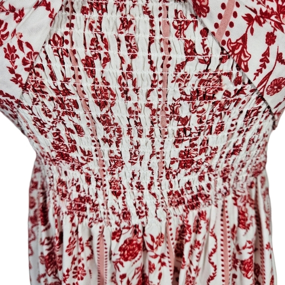 Justify Smocked Midi Dress, Red/White, Large - Picture 5 of 10